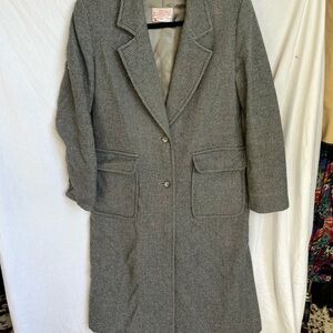 VINTAGE Gray Women's Coat gingham plaid